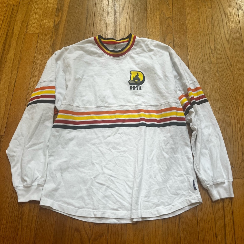 Disney Spirit Jersey White Shirt with Red and Yellow Trim